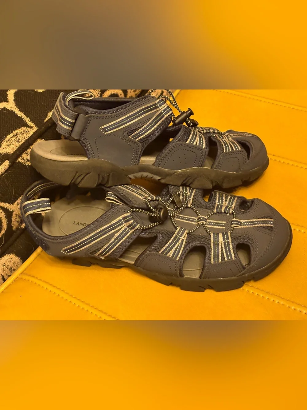 Navy Striped Closed-Toe Outdoor Sandals